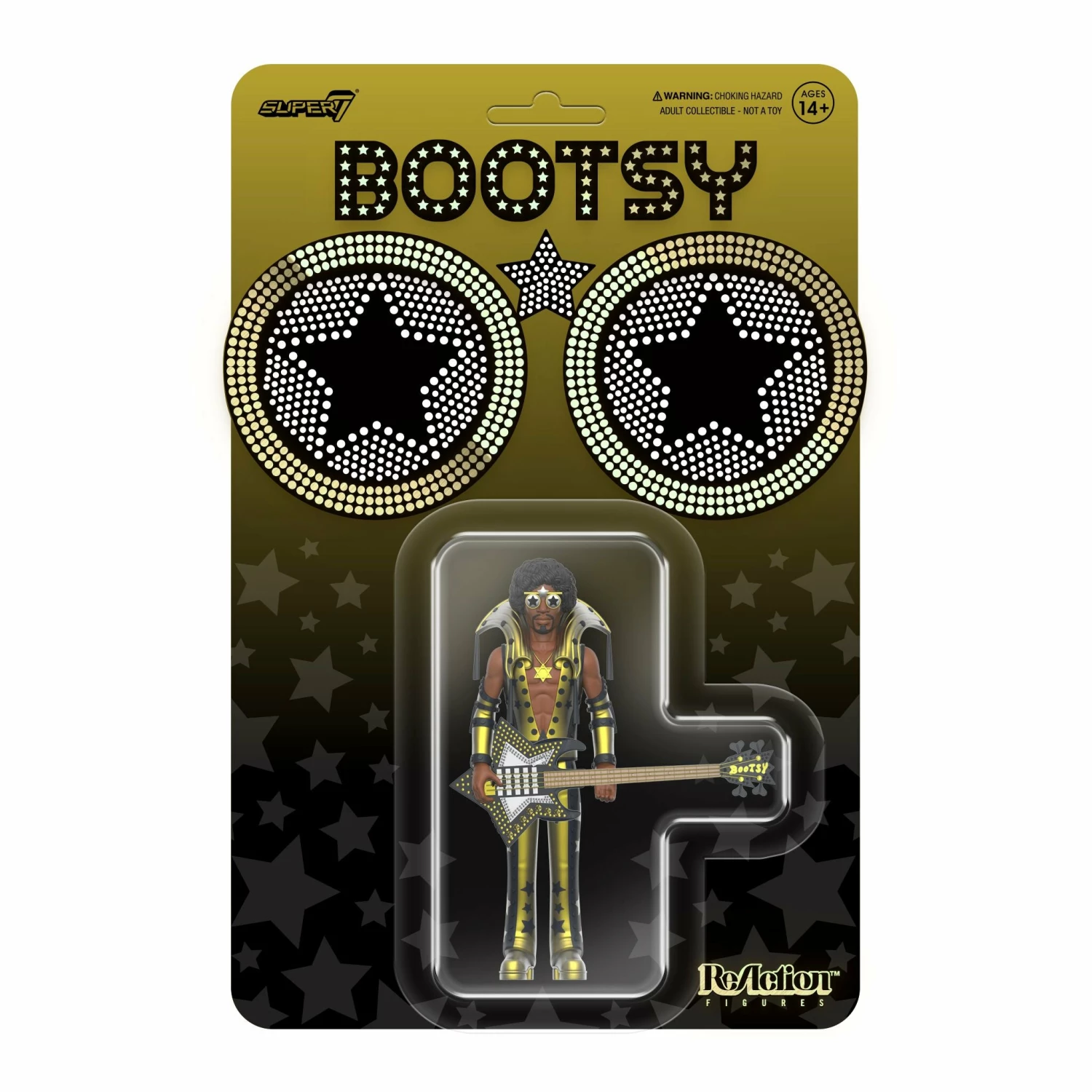 SUPER7 Bootsy Collins ReAction Figures Wave 02 - Bootsy Collins (Black And Gold) 3 SUPER7 Bootsy Collins ReAction Figures Wave 02 - Bootsy Collins (Black And Gold)