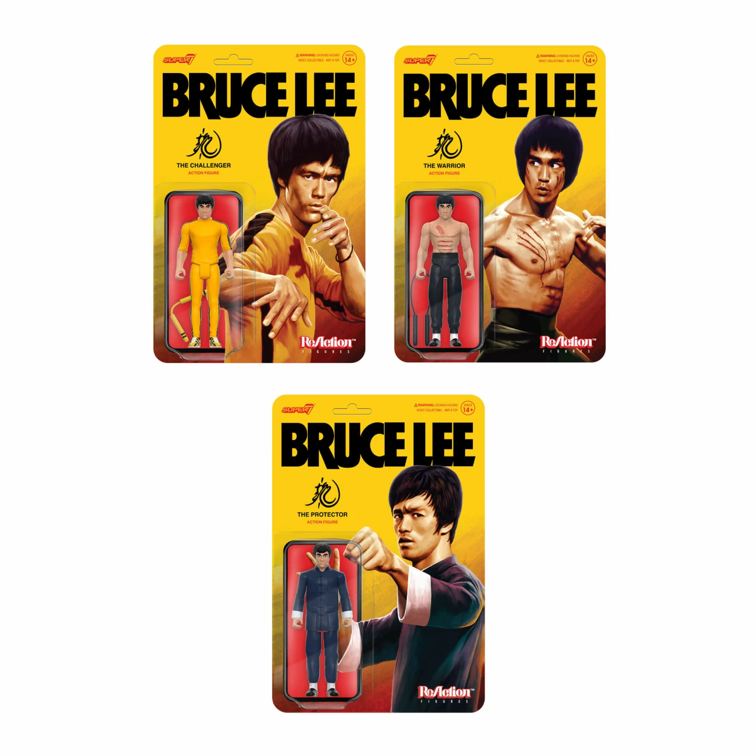 SUPER7 Bruce Lee ReAction Figures Wave 1 - Set Of 3 3 SUPER7 Bruce Lee ReAction Figures Wave 1 - Set Of 3