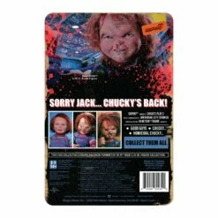 SUPER7 Child's Play ReAction Figures Wave 2 - Homicidal Chucky (Blood Splatter) -SUPER7 SHOP RE ChildsPlay W2 EvilChuckie BloodSplatter backofcard 2048