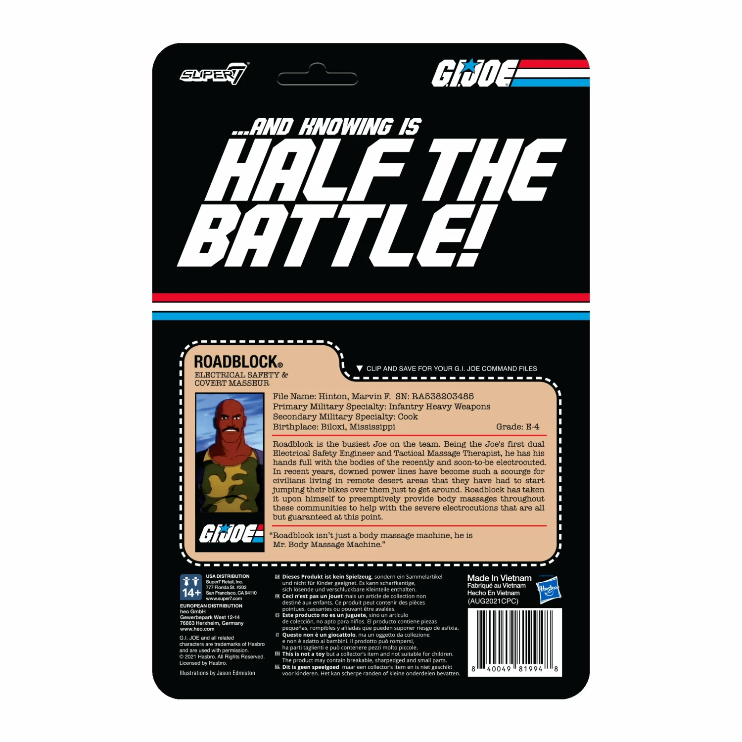 SUPER7 G.I. Joe ReAction Figures Wave 3 - Roadblock PSA 5 SUPER7 G.I. Joe ReAction Figures Wave 3 - Roadblock PSA - Image 3