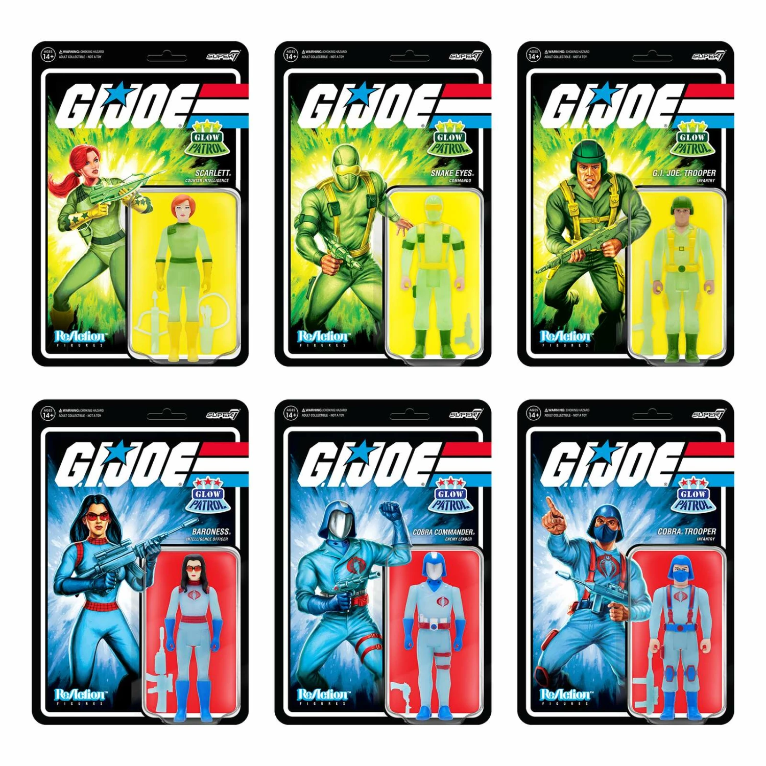 SUPER7 G.I. Joe ReAction - Glow Patrol Set 3 SUPER7 G.I. Joe ReAction - Glow Patrol Set