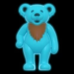 SUPER7 Grateful Dead ReAction Figure - Dancing Bear Glow (Stealie Blue) -SUPER7 SHOP RE GratefulDead W3 DancingBears Glow Blue Glow 2048crop