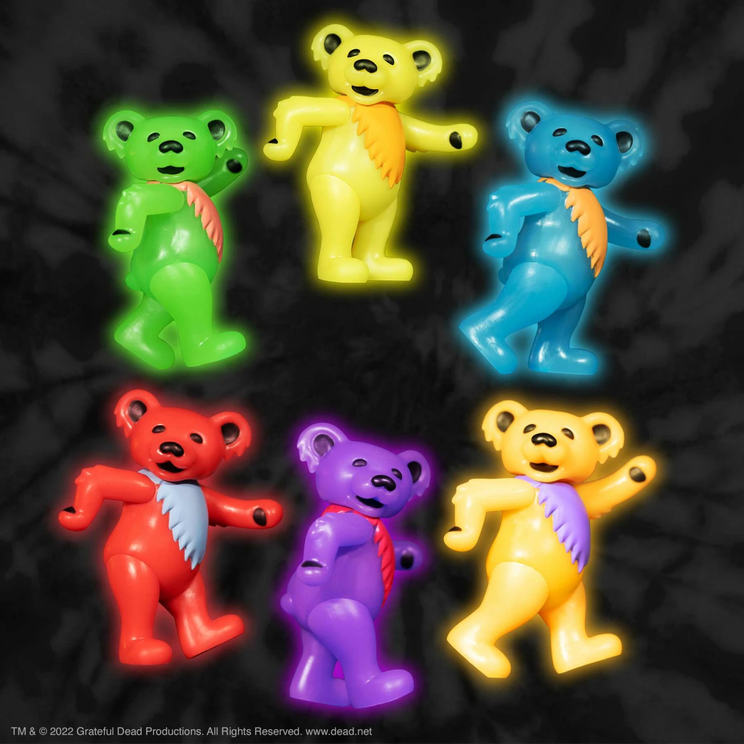 SUPER7 Grateful Dead Reaction Wave 3 - Dancing Bears Glow Box Flat (6 Figures) 5 SUPER7 Grateful Dead Reaction Wave 3 - Dancing Bears Glow Box Flat (6 Figures) - Image 3