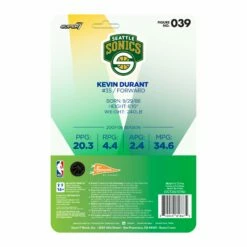 SUPER7 NBA Hardwood Classics ReAction W1 - Kevin Durant (Supersonics, Green & White) -SUPER7 SHOP RE NBA Hardwood Classics W1 Kevin Durant backofcard 2048