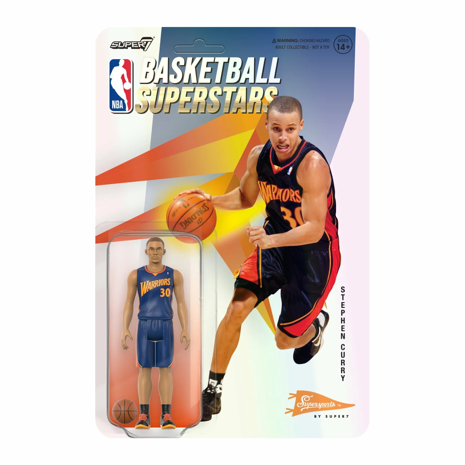 SUPER7 NBA Hardwood Classics ReAction W1 - Steph Curry (Warriors, Navy) 3 SUPER7 NBA Hardwood Classics ReAction W1 - Steph Curry (Warriors, Navy)