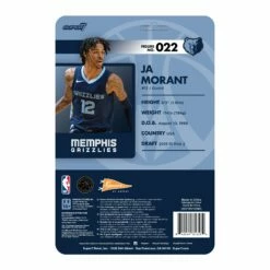 SUPER7 NBA Supersports Figure Wave 4 - Ja Morant (Grizzlies) -SUPER7 SHOP RE NBA Modern W4 JaMorant backofcard 2048