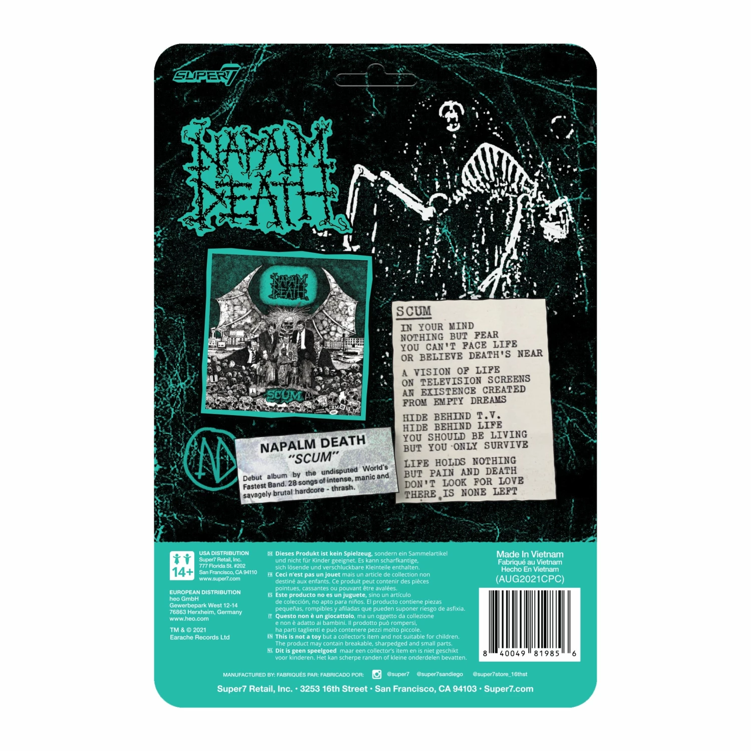 SUPER7 Napalm Death ReAction Figure - Scum Demon (Aquamarine) 5 SUPER7 Napalm Death ReAction Figure - Scum Demon (Aquamarine) - Image 3