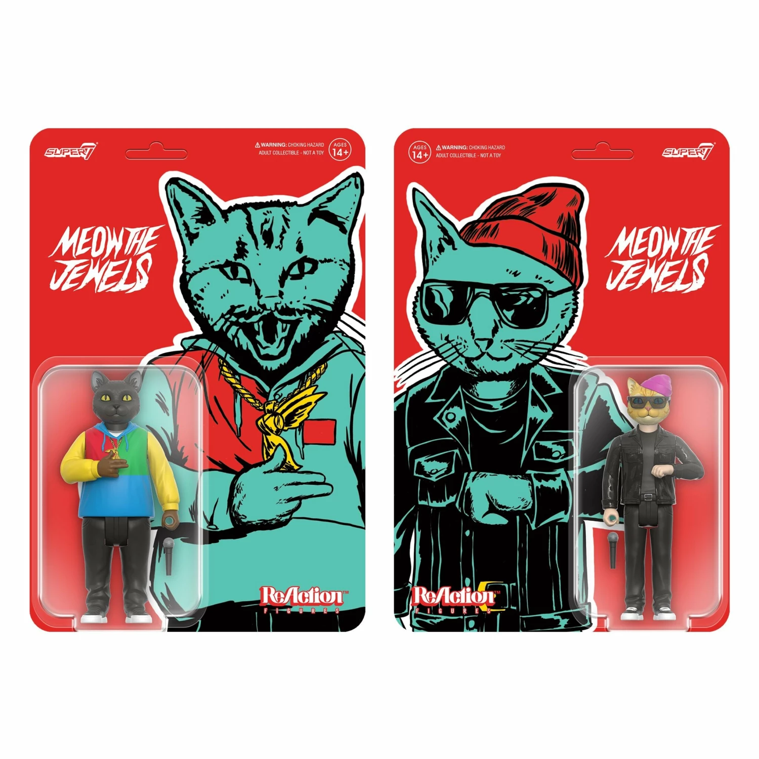 SUPER7 Run The Jewels ReAction Wave 3 Set - Meow The Jewels Killer Mike And El-P 3 SUPER7 Run The Jewels ReAction Wave 3 Set - Meow The Jewels Killer Mike And El-P