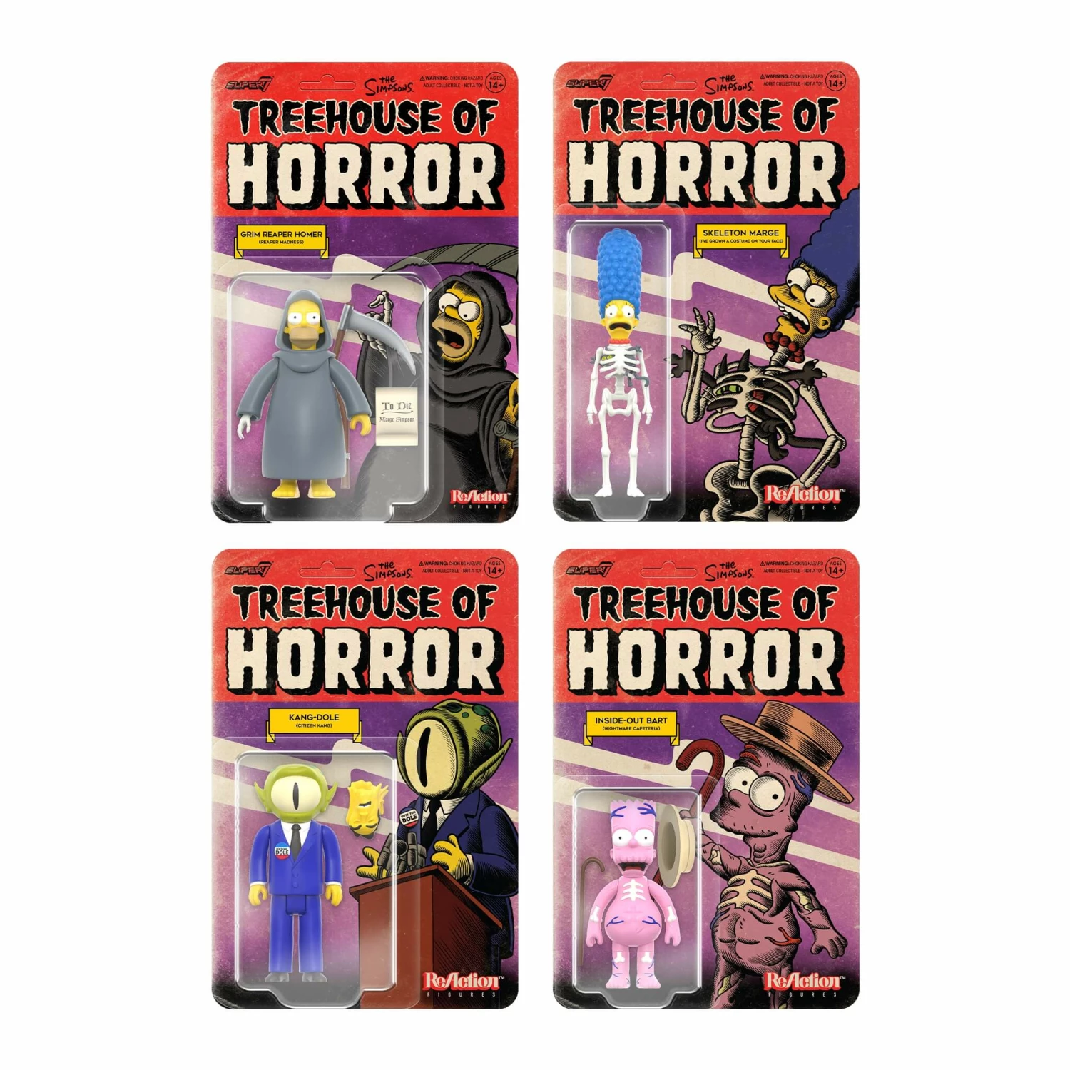 SUPER7 The Simpsons ReAction Figures Wave 3 - Treehouse Of Horror Set Of 4 3 SUPER7 The Simpsons ReAction Figures Wave 3 - Treehouse Of Horror Set Of 4