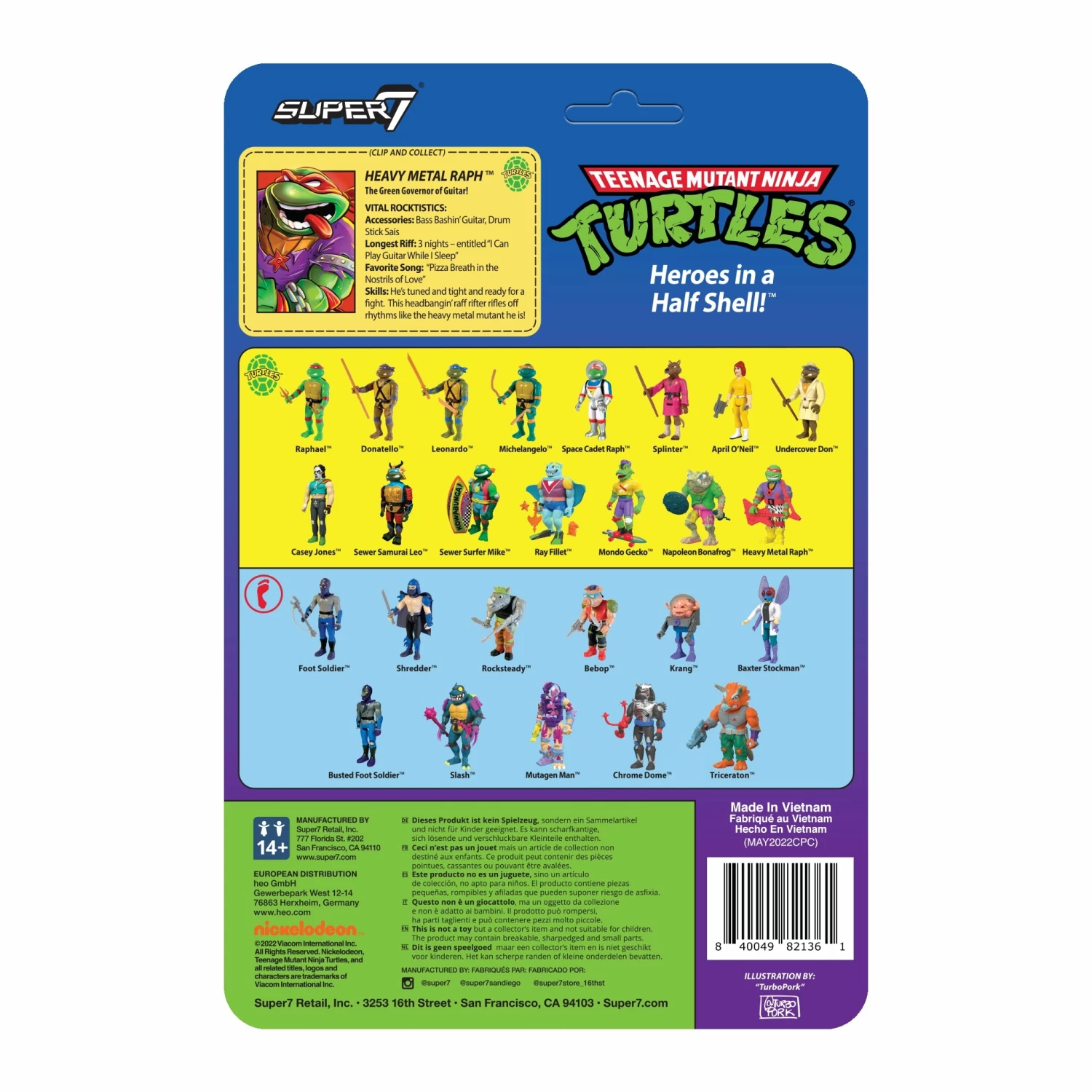 SUPER7 Teenage Mutant Ninja Turtles ReAction Wave 6 - Heavy Metal Raph 5 SUPER7 Teenage Mutant Ninja Turtles ReAction Wave 6 - Heavy Metal Raph - Image 3
