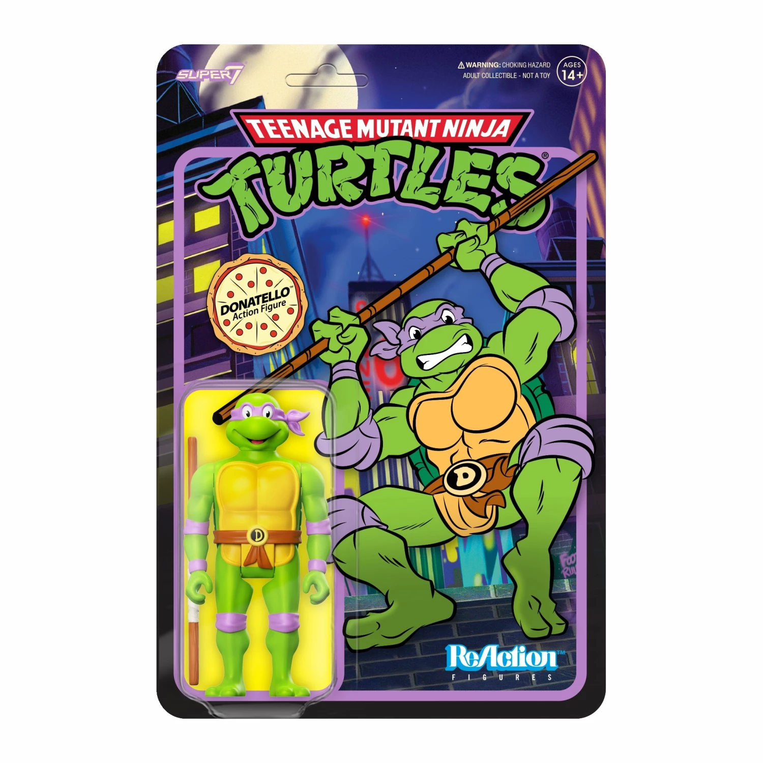 SUPER7 Teenage Mutant Ninja Turtles ReAction Wave 7 - Donatello Toon 3 SUPER7 Teenage Mutant Ninja Turtles ReAction Wave 7 - Donatello Toon