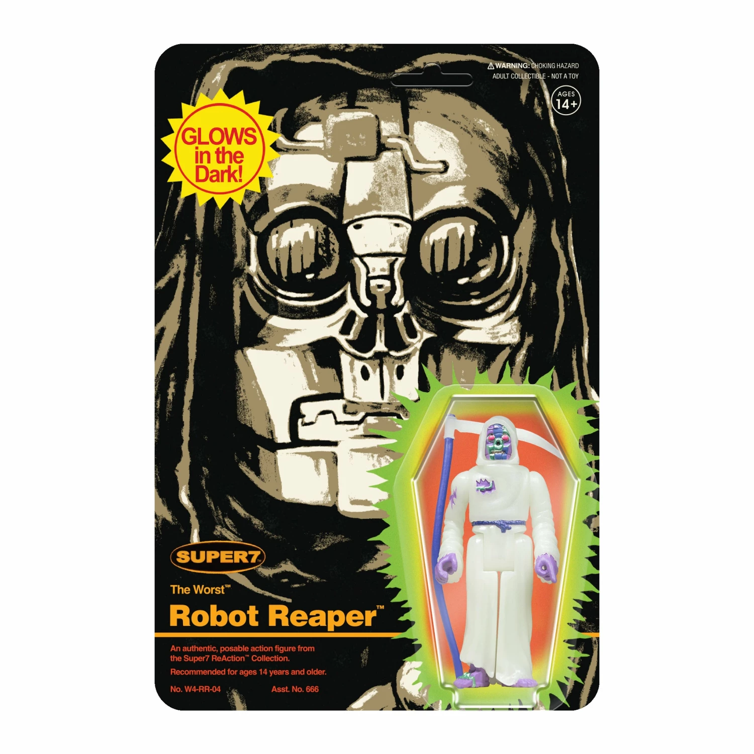 SUPER7 The Worst ReAction Wave 1 - Robot Reaper (Monster Glow) 3 SUPER7 The Worst ReAction Wave 1 - Robot Reaper (Monster Glow)