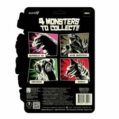 SUPER7 Toho ReAction Figures Wave 4 - King Ghidorah (Glow) -SUPER7 SHOP RE Toho W4 King Ghidorah Back Card comp