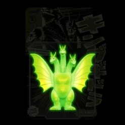 SUPER7 Toho ReAction Figures Wave 4 - King Ghidorah (Glow) -SUPER7 SHOP RE Toho W4 King Ghidorah Card Glow comp