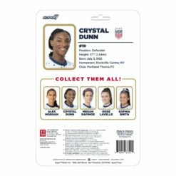 SUPER7 USWNT Soccer ReAction Wave 2 - Crystal Dunn (Alternate Kit) -SUPER7 SHOP RE USWNT W2 C Dunn backofcard 2048