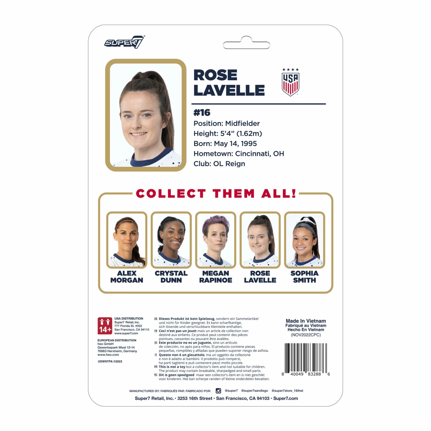 SUPER7 USWNT Soccer ReAction Wave 2 - Rose Lavelle (Alternate Kit) 5 SUPER7 USWNT Soccer ReAction Wave 2 - Rose Lavelle (Alternate Kit) - Image 3