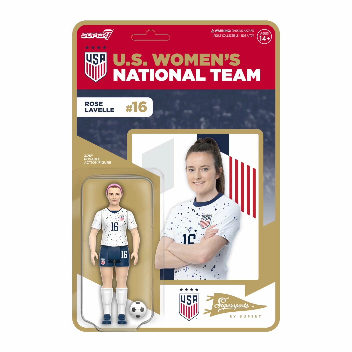 SUPER7 USWNT Soccer ReAction Wave 2 - Rose Lavelle (Alternate Kit) 3 SUPER7 USWNT Soccer ReAction Wave 2 - Rose Lavelle (Alternate Kit)