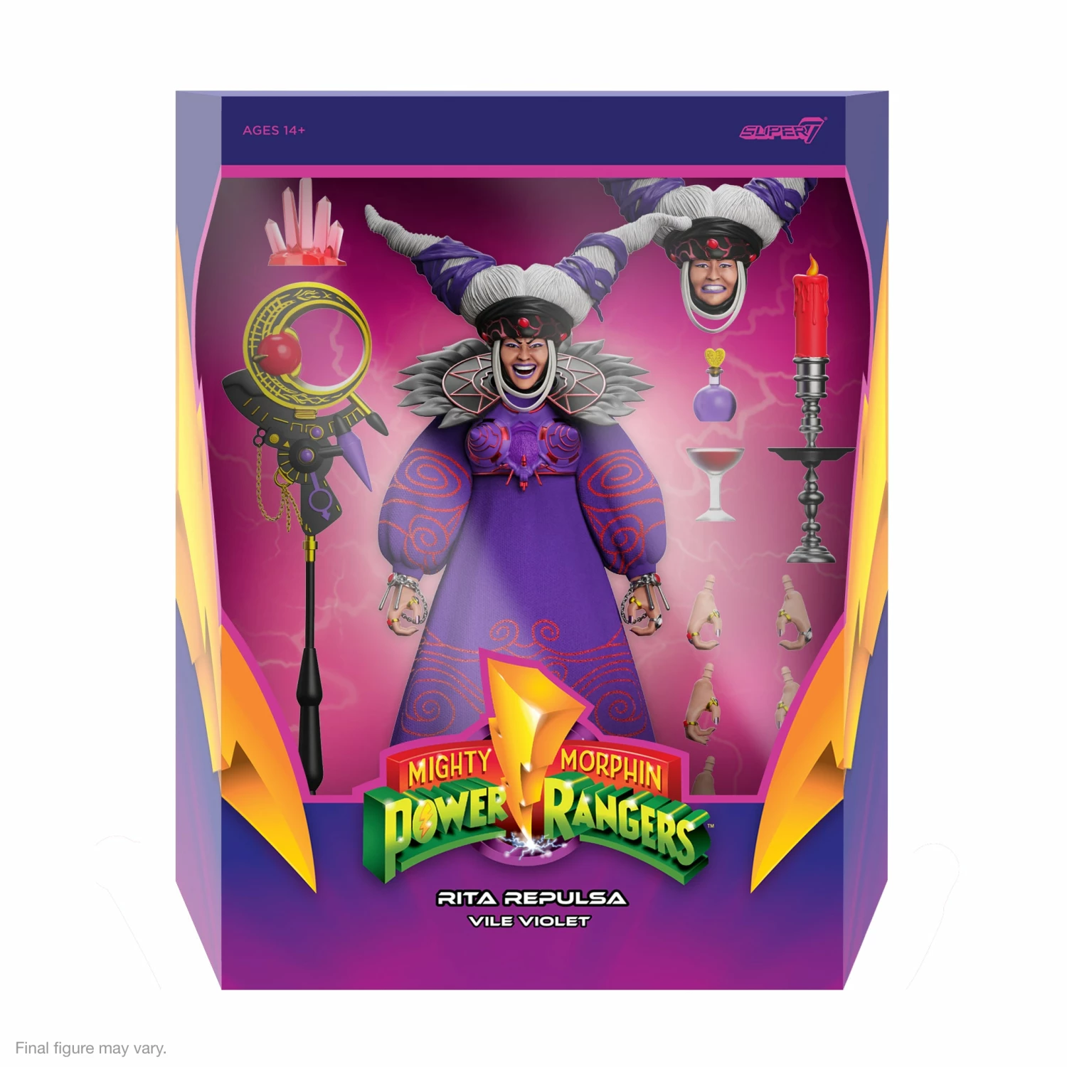 SUPER7 Mighty Morphin Power Rangers Ultimates! - Rita Repulsa (Vile Violet) 5 SUPER7 Mighty Morphin Power Rangers Ultimates! - Rita Repulsa (Vile Violet) - Image 3